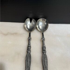 SALAD SERVING SET by Silea 10.75" long Silver Plated 2-piece Set